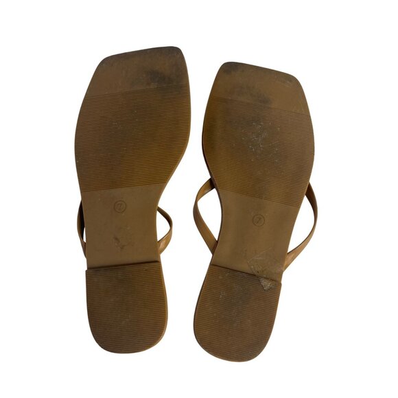 Gorfen Square Toe Flip Flop Sandals Womens Size 7 Tan - Picture 6 of 8